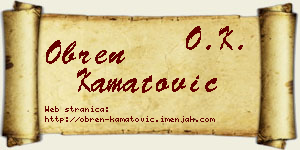 Obren Kamatović vizit kartica